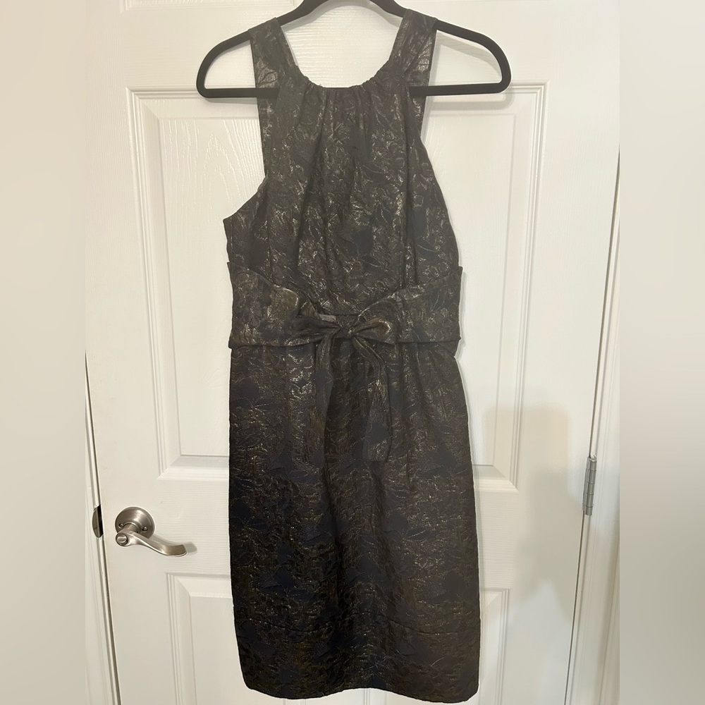 Vera Wang Elegant Black and Bronze Sleeveless Dress